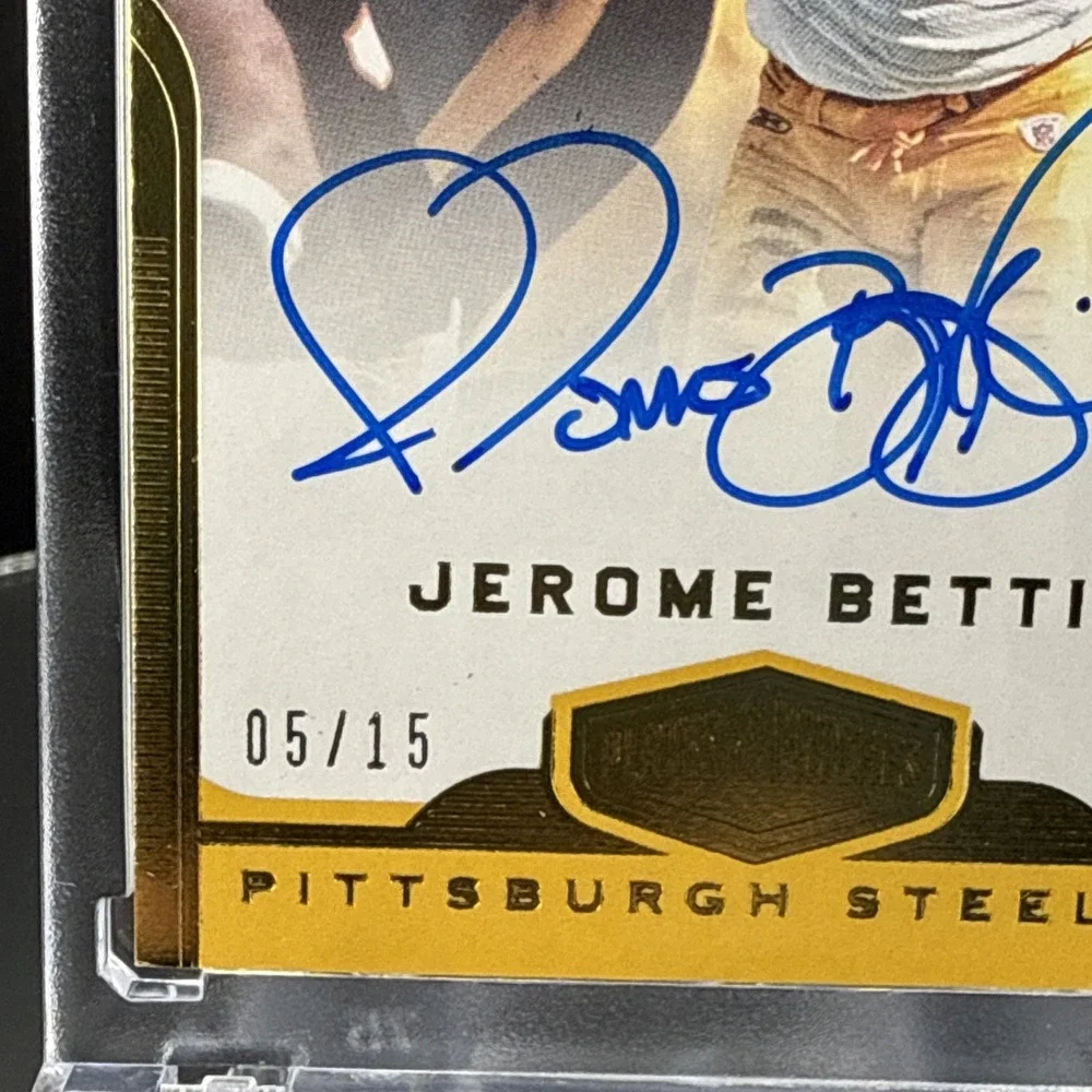 2018 Panini Upper Echelon Gold On Card Autograph Steelers Jerome Bettis  05/15